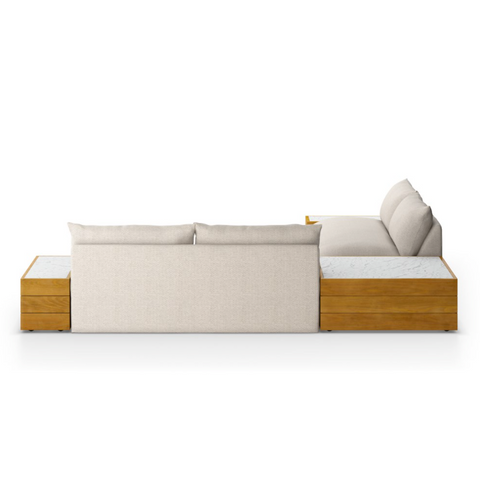 Grant Outdoor 2Pc Sectional w/ Coffee & End Table- Faye Sand