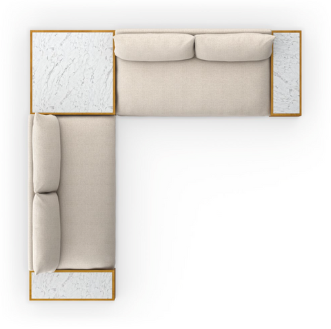 Grant Outdoor 2Pc Sectional w/ Coffee & End Table- Faye Sand