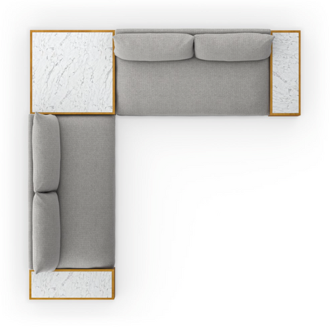 Grant Outdoor 2Pc Sectional w/ Coffee & End Table- Faye Ash