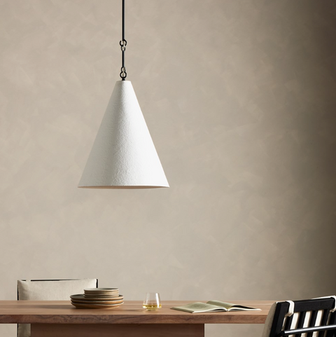 Grazia Pendant - Matte White Plaster