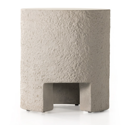 Kember Outdoor End Table- Blanc White