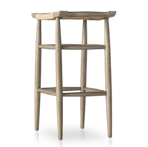 Robles Outdoor Bar Stool - Weathered Grey Teak