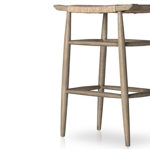 Robles Outdoor Bar Stool - Weathered Grey Teak