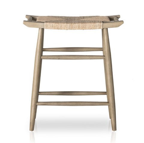 Robles Outdoor Counter Stool - Weathered Grey Teak