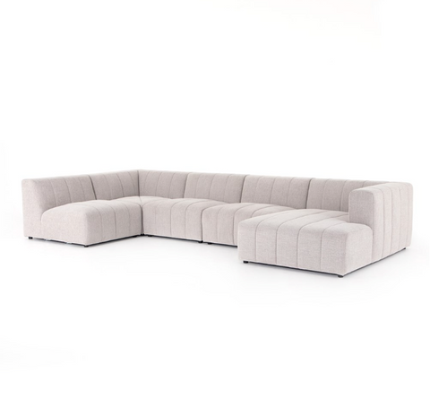 Langham Channeled 5Pc RAF Chaise Sectional-Napa Sandstone