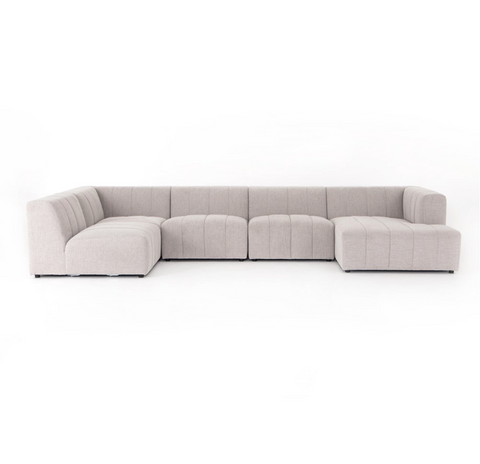 Langham Channeled 5Pc RAF Chaise Sectional-Napa Sandstone