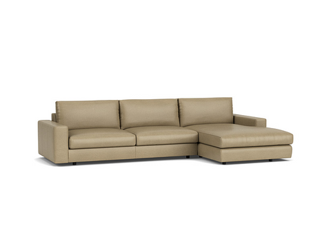 Cello Plush 2-Piece Sectional Sofa with Chaise - Leather
