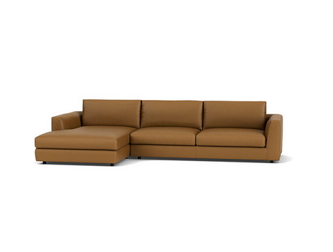 Cello Plush 2-Piece Sectional Sofa with Chaise - Leather
