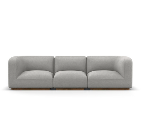 Mabry 3Pc Sectional Sofa - Gibson Silver