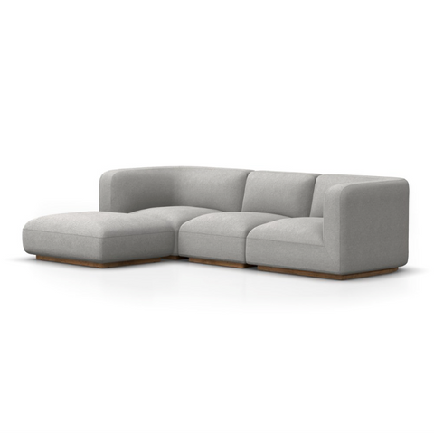 Mabry 3Pc Sectional Sofa w/ Ottoman - Gibson Silver