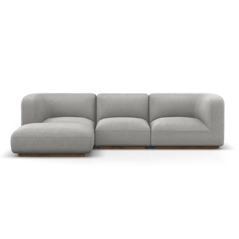 Mabry 3Pc Sectional Sofa w/ Ottoman - Gibson Silver