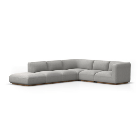Mabry 5Pc LAF Sectional w/ Ottoman - Gibson Silver