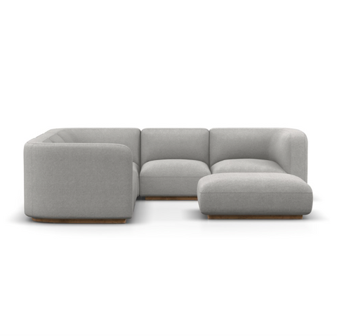 Mabry 5Pc Sectional w/ Ottoman - Gibson Silver