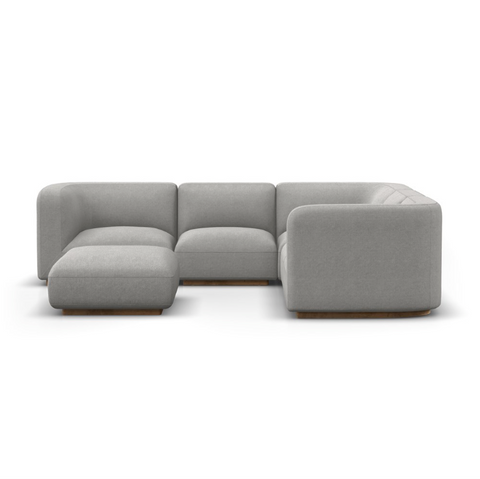 Mabry 5Pc Sectional w/ Ottoman - Gibson Silver
