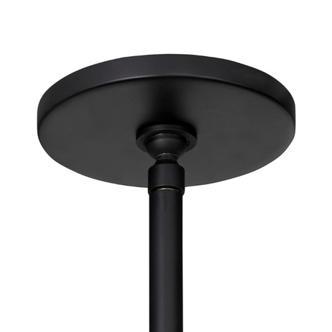 Cullen Linear Double Pendant - Black Leather