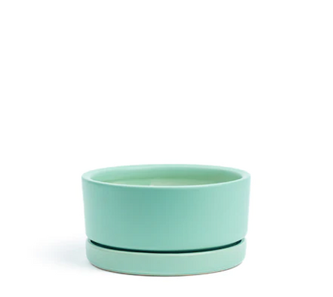 Low-Bowls with Water Saucers - Sea Glass