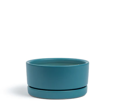 Low-Bowls with Water Saucers - Antique Teal