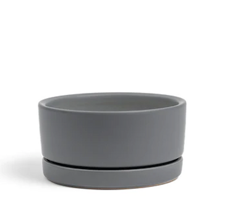 Low-Bowls with Water Saucers - Granite