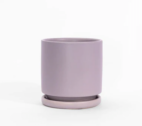Cylinder Pots with Water Saucers - Lavender
