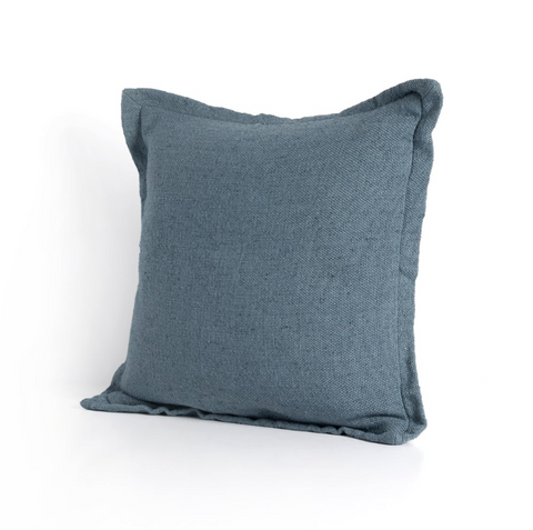 Baja Outdoor Pillow - Lake Blue Faux Linen
