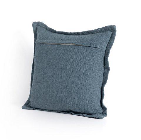 Baja Outdoor Pillow - Lake Blue Faux Linen