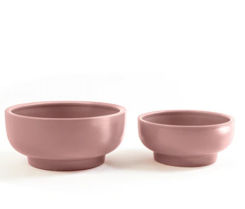 Pedestal Home and Garden Bowls - Dusty Rose