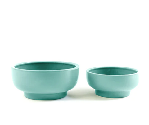 Pedestal Home and Garden Bowls - Sea Glass