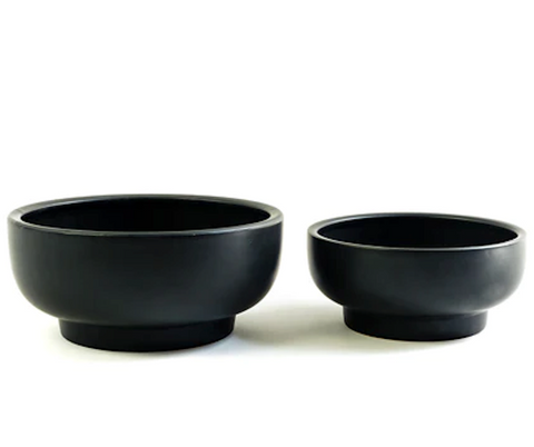 Pedestal Home and Garden Bowls - Black