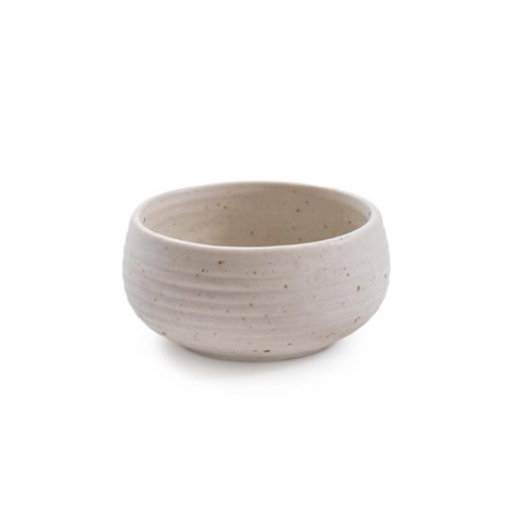 Small Ribbed Ceramic Speckled Dip Bowl