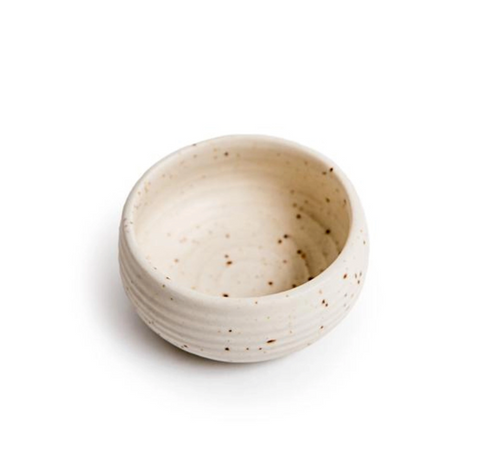Small Ribbed Ceramic Speckled Dip Bowl