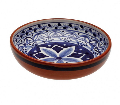 Alentejo Terracotta Soup/cereal bowl - 18 cm | 7'' - Blue-white