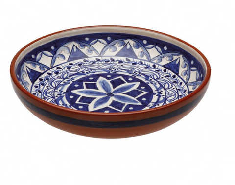 Alentejo Terracotta Pasta/serving bowl - 29 cm | 12'' - Blue-white