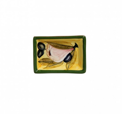 Alentejo Terracotta Rect. dipping plate - 10 cm | 4'' - Olive-garlic