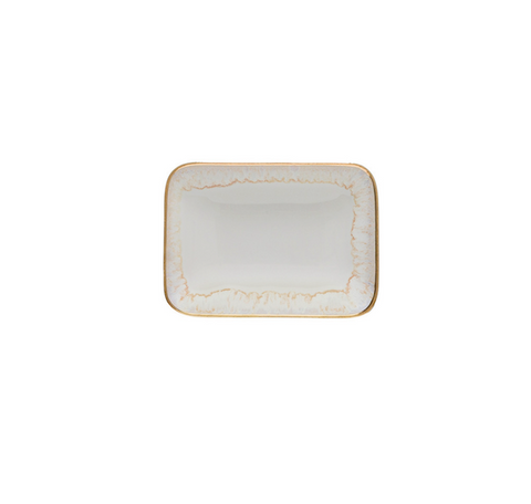 Taormina Bath Soap dish - 13 cm | 5'' - White & Gold