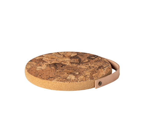Cork trivet w/ leather handle - 20 cm | 8'' - Natural