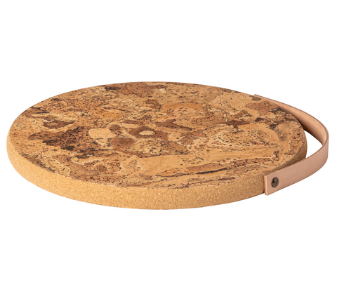 Cork trivet w/ leather handle - 30 cm | 12'' - Natural
