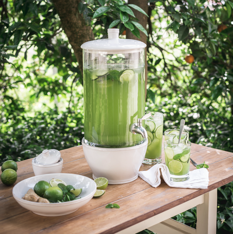 Fontana Glass drink dispenser  - 47 cm | 19'' w/ stand - White