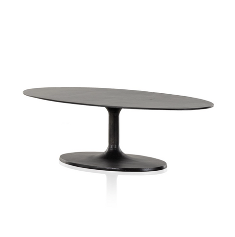 Simone Oval Coffee Table- Raw Black