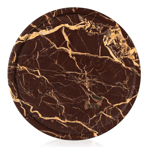 Viola Accent Table-Merlot Marble