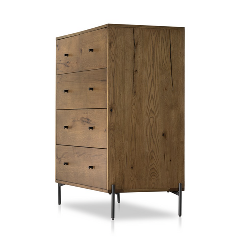 Eaton 5 Drawer Dresser - Amber Oak Resin