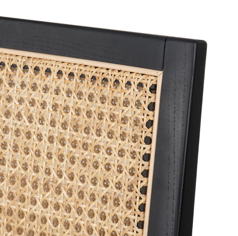 Antonia Cane Armless Bar Stool - Ebony Savile Flax