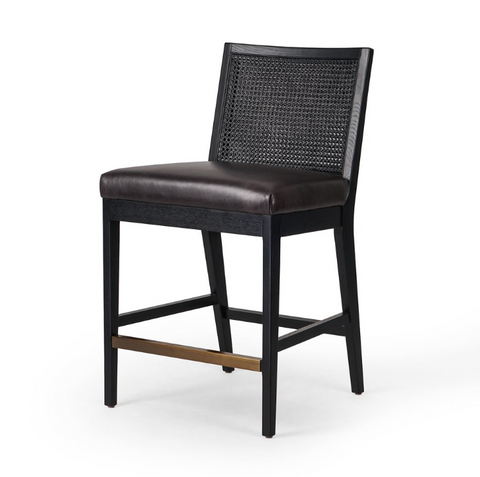 Antonia Cane Armless Counter Stool - Ebony Sonoma Black