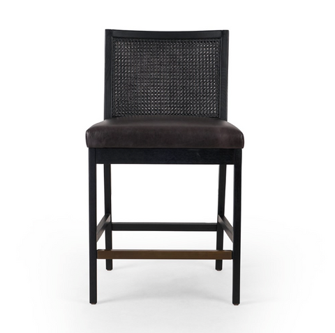 Antonia Cane Armless Counter Stool - Ebony Sonoma Black