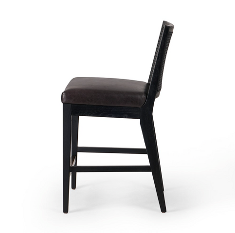 Antonia Cane Armless Counter Stool - Ebony Sonoma Black