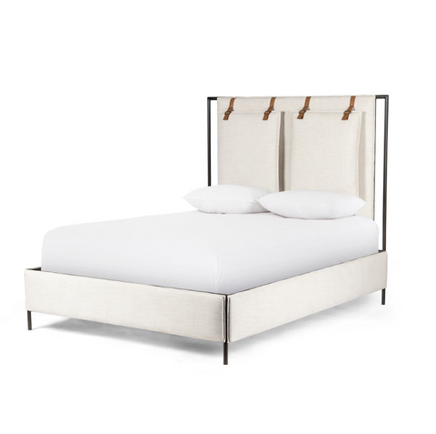 Leigh Upholstered Bed - Hockney Ivory