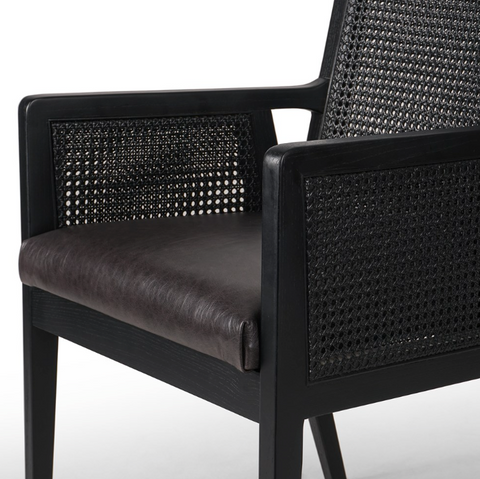Antonia Cane Dining Armchair - Ebony Sonoma Black