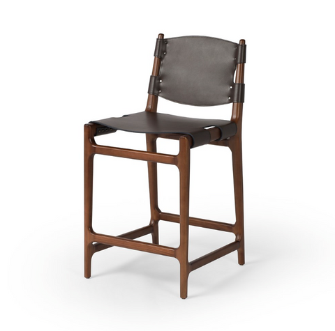 Joan Counter Stool - Espresso Leather Blend