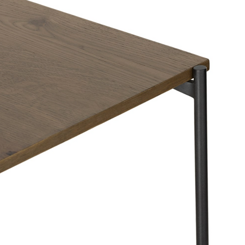 Eaton Modular Desk w/ Shelves-Amber Oak Resin