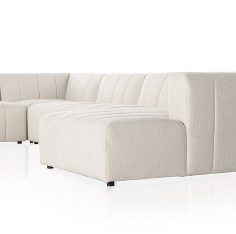 Langham Channeled 6Pc RAF ChaiseSectional - Fayette Cloud