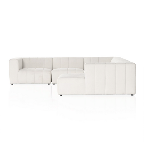 Langham Channeled 6Pc RAF ChaiseSectional - Fayette Cloud